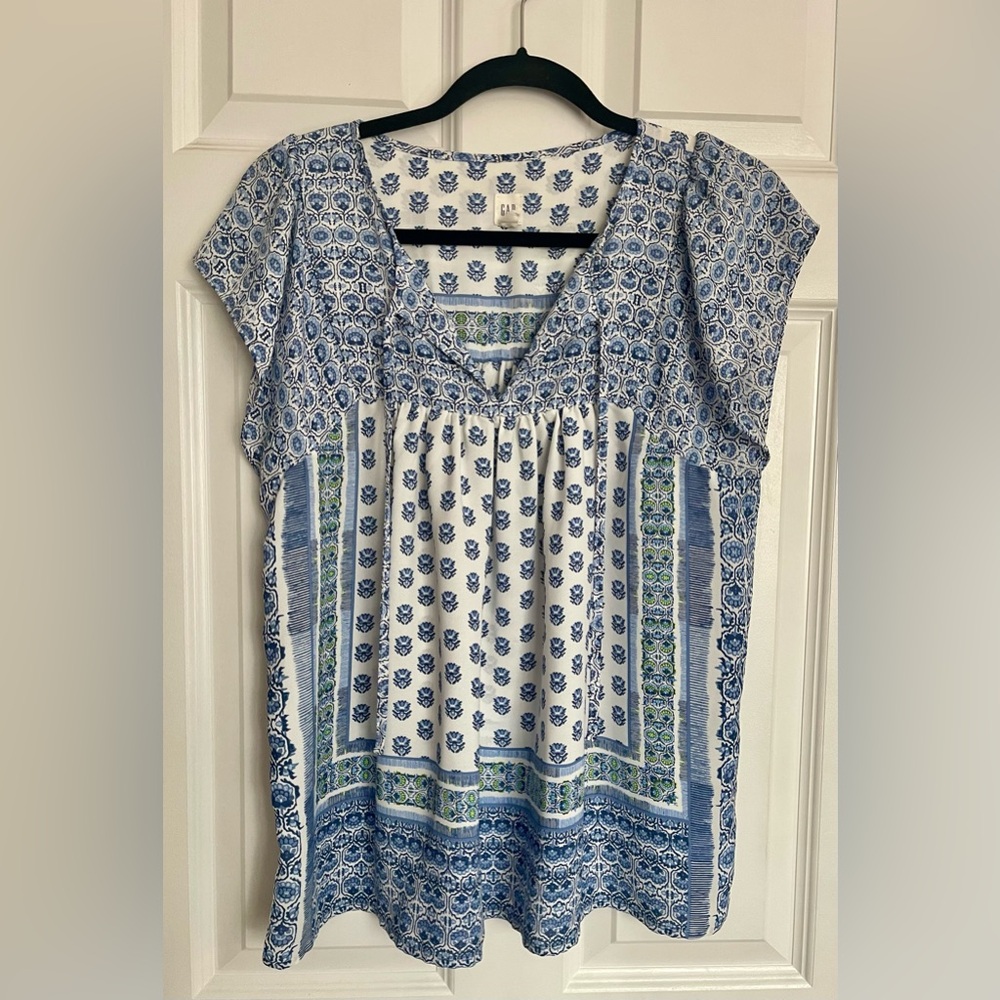 Gap Blue And White Patterned Blouse - image 2